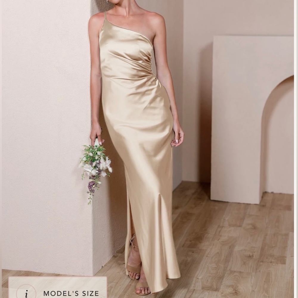 Revelry - Jade Satin - Champagne Dress